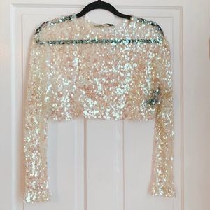 Zara Sequin Knit Crop